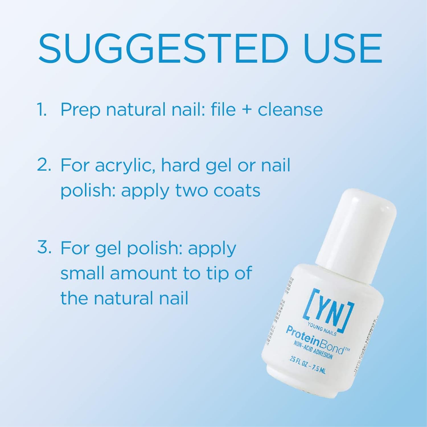 Young Nails Protein Bond brush applicator demonstrates easy, smooth primer application.