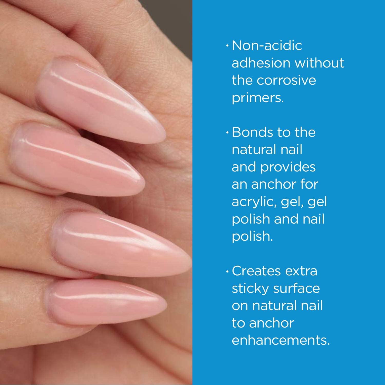 Young Nails Protein Bond on natural nails highlights protein bonding to keratin for adhesion