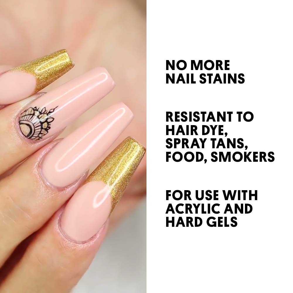 Young Nails top coat under UV/LED lamp preserves color and extends wear.