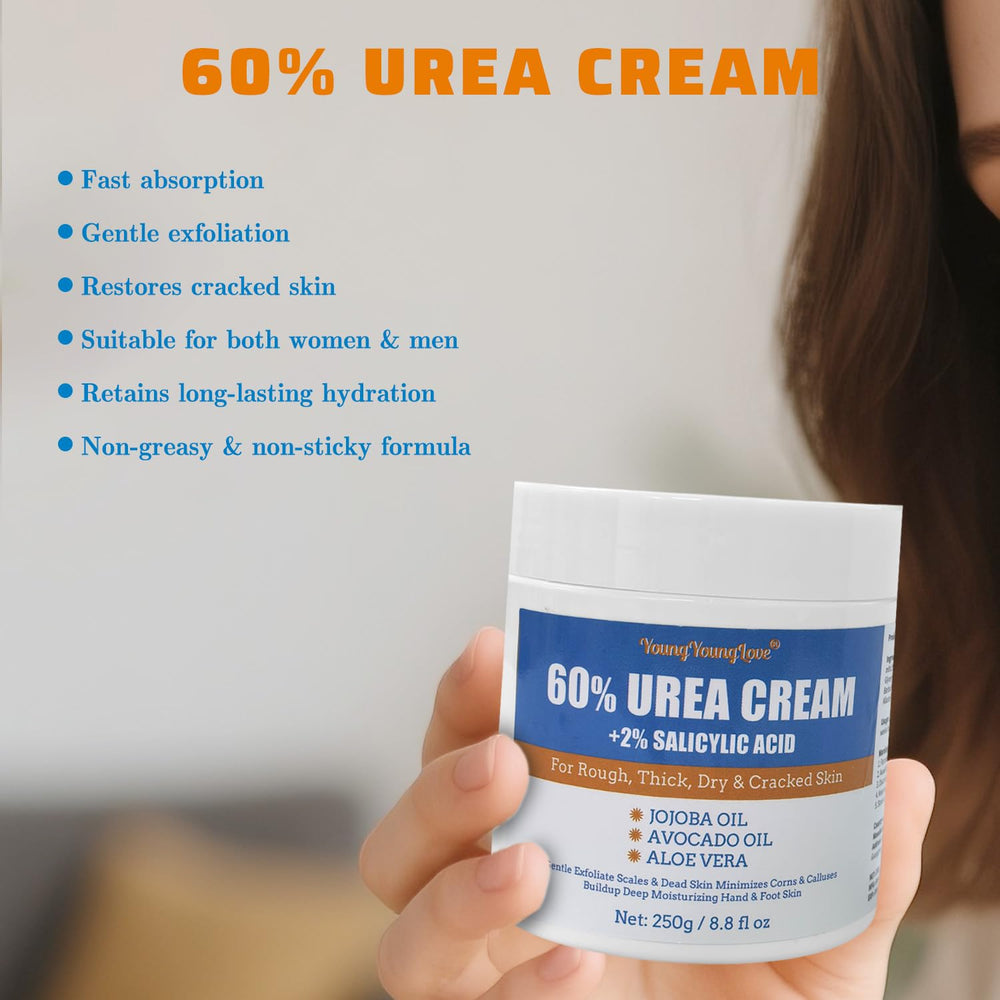 Textura ligera de YOUNGYOUNGLOVE Crema Urea 60% se absorbe sin grasa