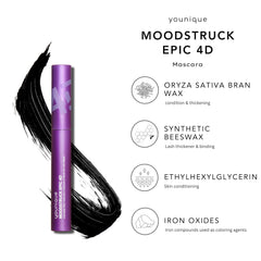 Closeup of Younique Epic 4D lashes showing bold definition and lift.