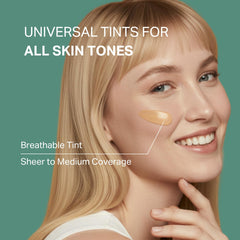 Y'OUR Tinted Moisturizer blurring skin-tone close-up for a smoother natural finish.