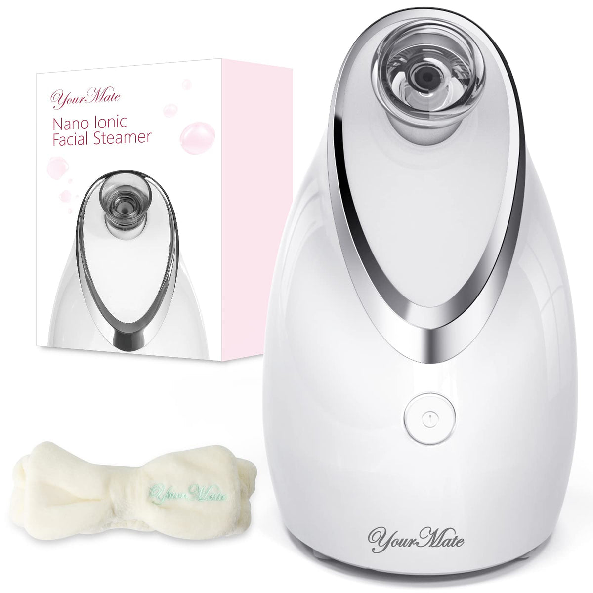 YourMate facial steamer nano ionic front view showing compact design for at-home skincare