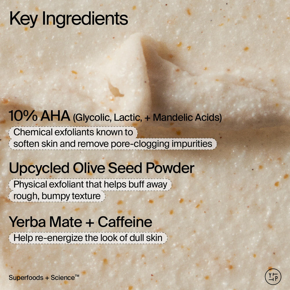 Youth To The People energy scrub yerba mate infusion suggests energizing shower ritual