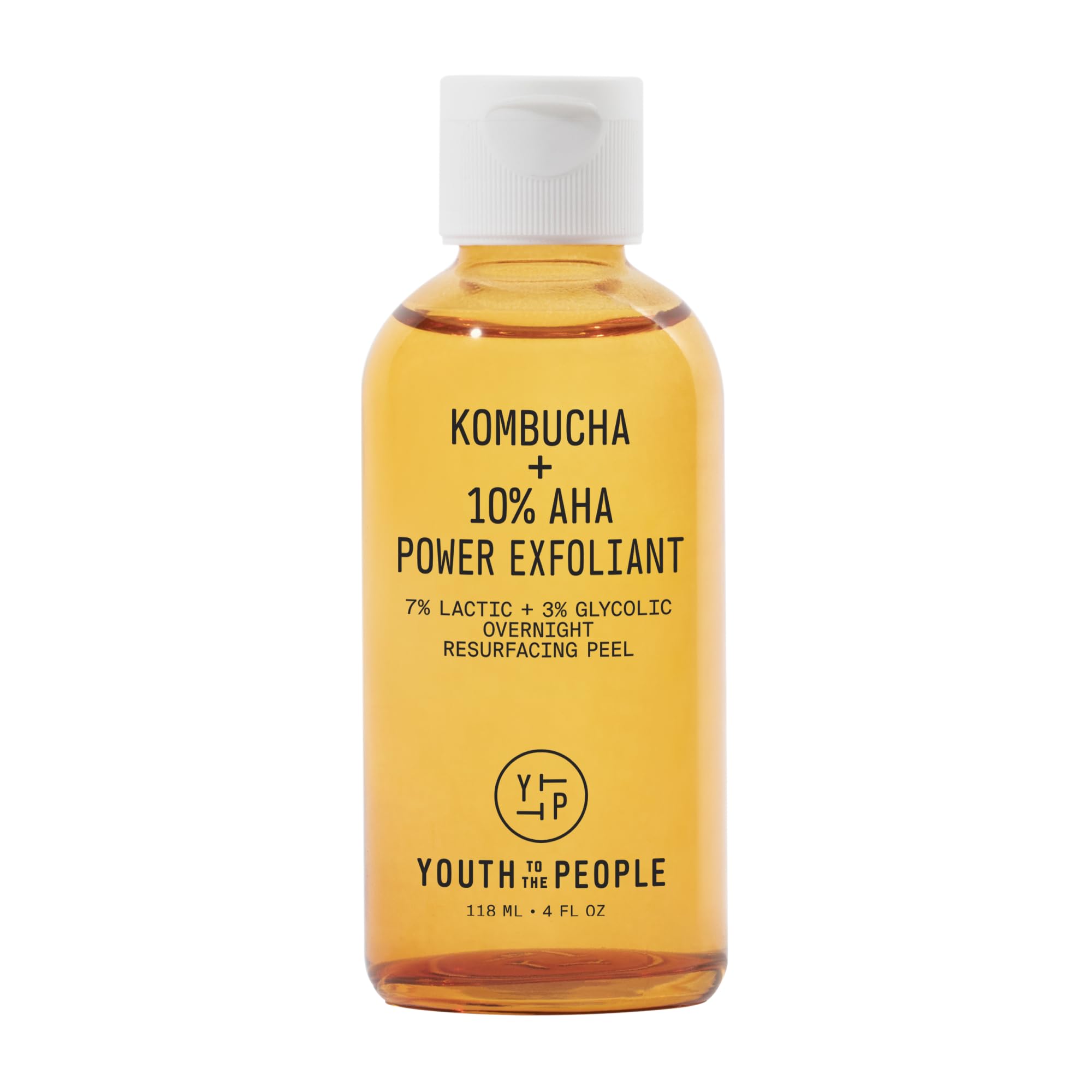 Youth To The People Kombucha 10% AHA toner bottle on counter for nightly routine