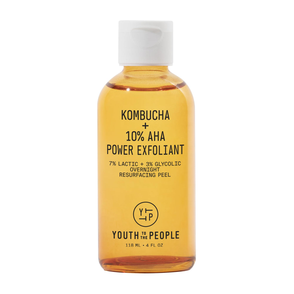 Youth To The People Kombucha 10% AHA toner bottle on counter for nightly routine