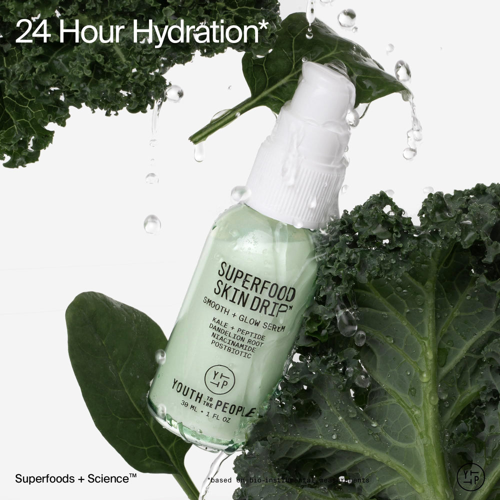 Youth To The People Skin Drip Hyaluronic Acid Spheres delivering deep hydration.