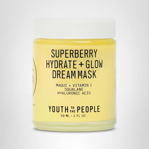 Youth To The People Superberry Dream Mask overnight glow image highlights moisturized, radiant skin.