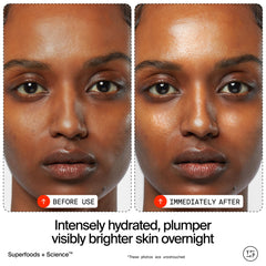 Youth To The People superberry dream mask travel hydration glow shown on skin.