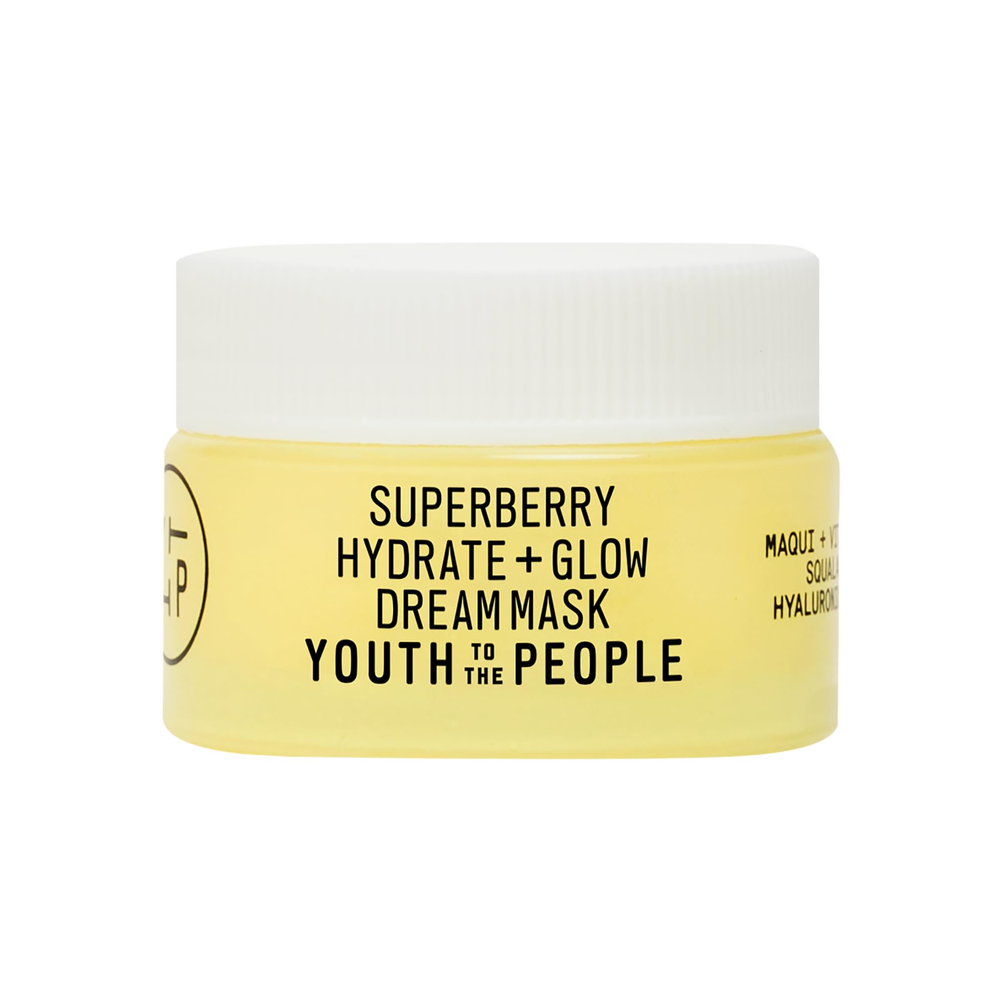 Youth To The People superberry dream mask travel packaging highlights a sleek jar for on-the-go hydration.