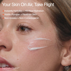 Youth To The People cream dispense application demonstrates quick, light absorption.