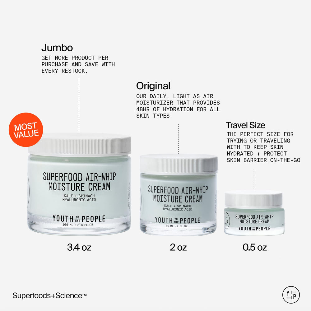 Youth To The People lightweight gel texture ideal for sensitive or acne-prone skin.