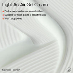 Youth To The People cream texture swatch shows whipped, non-greasy absorption.