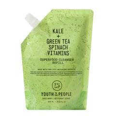 Youth To The People cleanser refill bottle featuring kale and green tea for gentle cleansing.