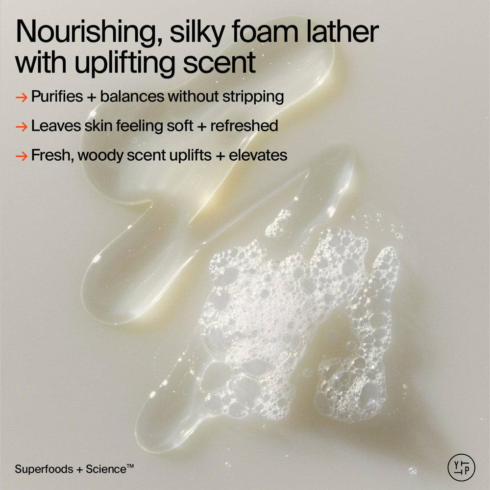 Youth To The People body wash lather-foam demonstrates rich cleansing for daily hydration