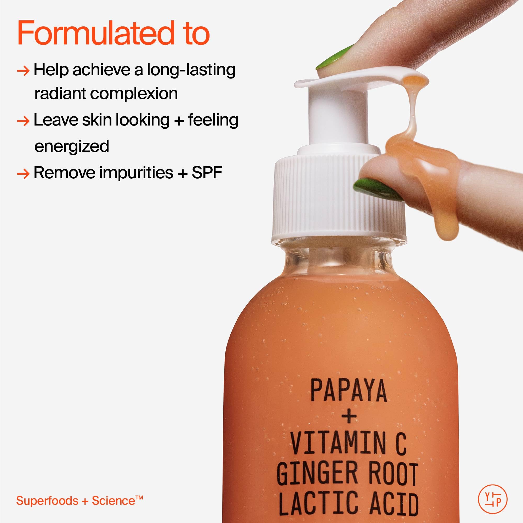 Youth To The People travel AHA/BHA complex highlight, hinting at exfoliation benefits.