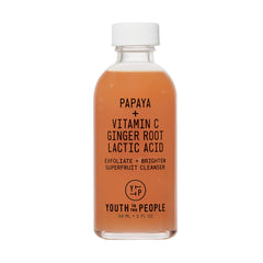 Youth To The People Superfruit Cleanser travel bottle closeup, gel texture for radiant skin.
