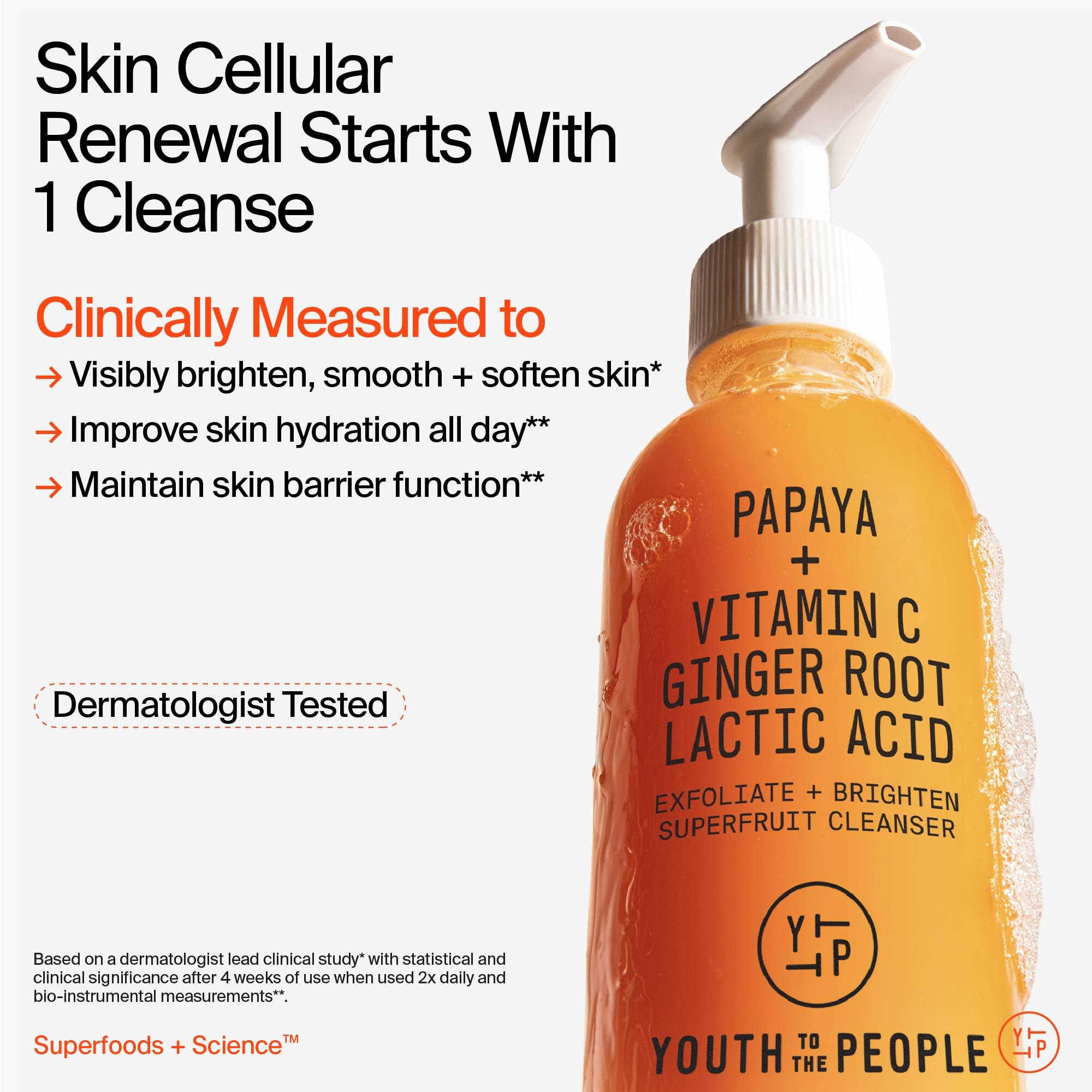 Youth To The People Superfruit Cleanser travel gel texture closeup, refreshing skin feel.