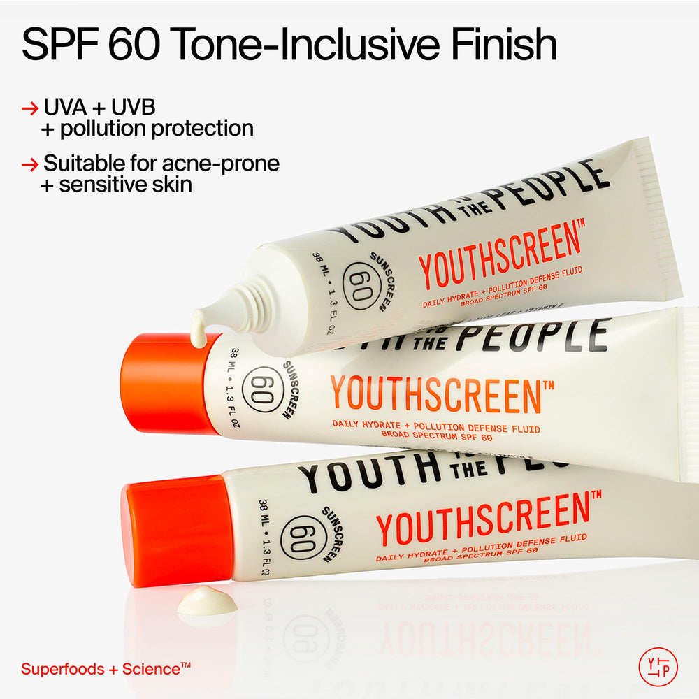 Youth To The People Youthscreen Sunscreen packaging eco communicates clean formula.
