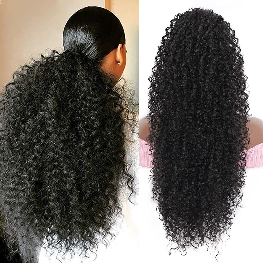 Youthfee 27in drawstring ponytail unboxing shows natural luster and premium blend.