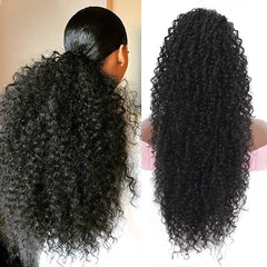 Youthfee 27in drawstring ponytail unboxing shows natural luster and premium blend.