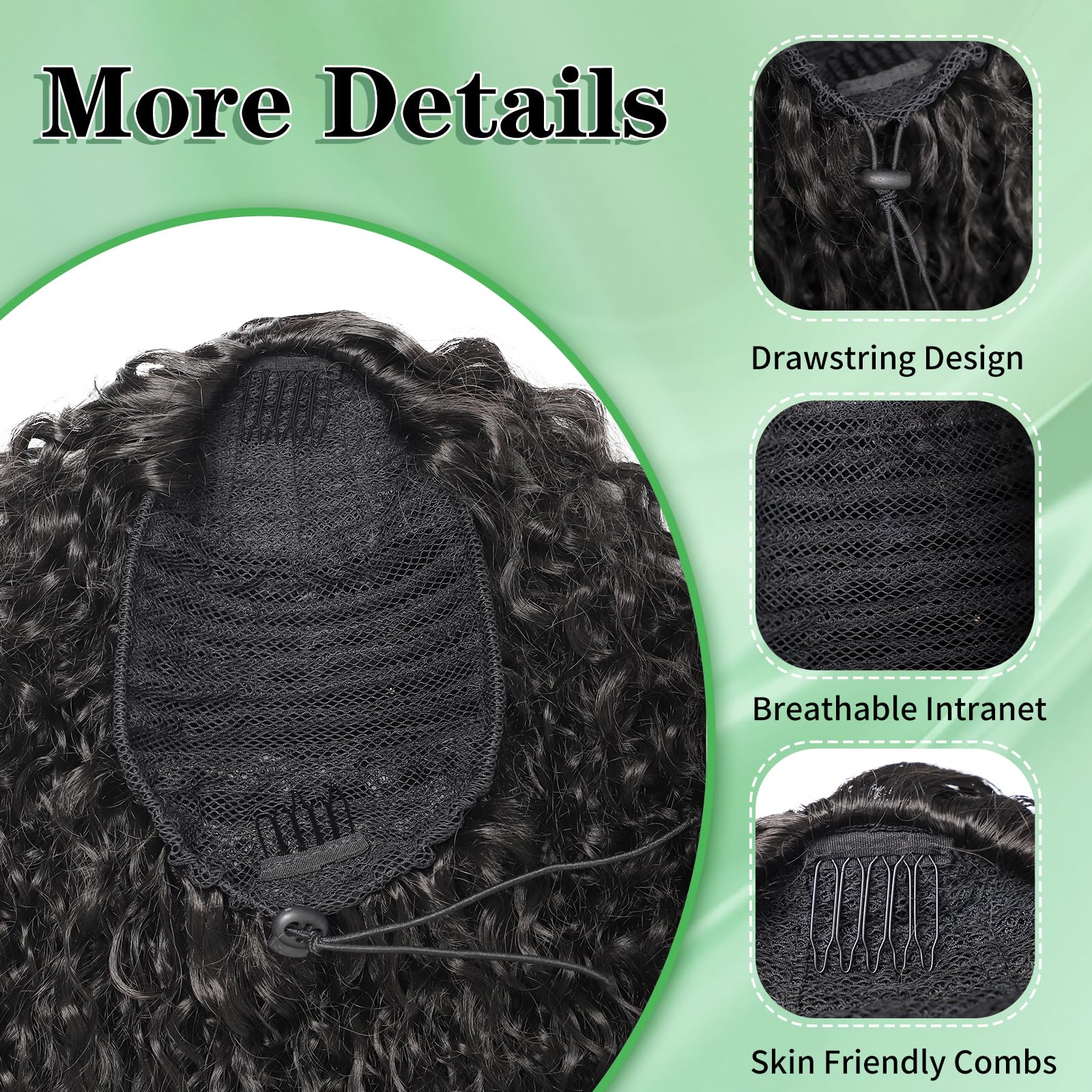 Youthfee deep curly Afro kinky texture showcases realistic curl pattern.