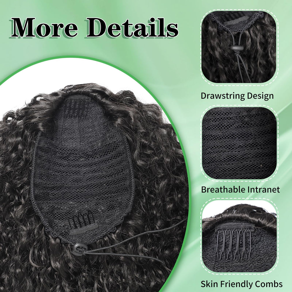 Youthfee deep curly Afro kinky texture showcases realistic curl pattern.