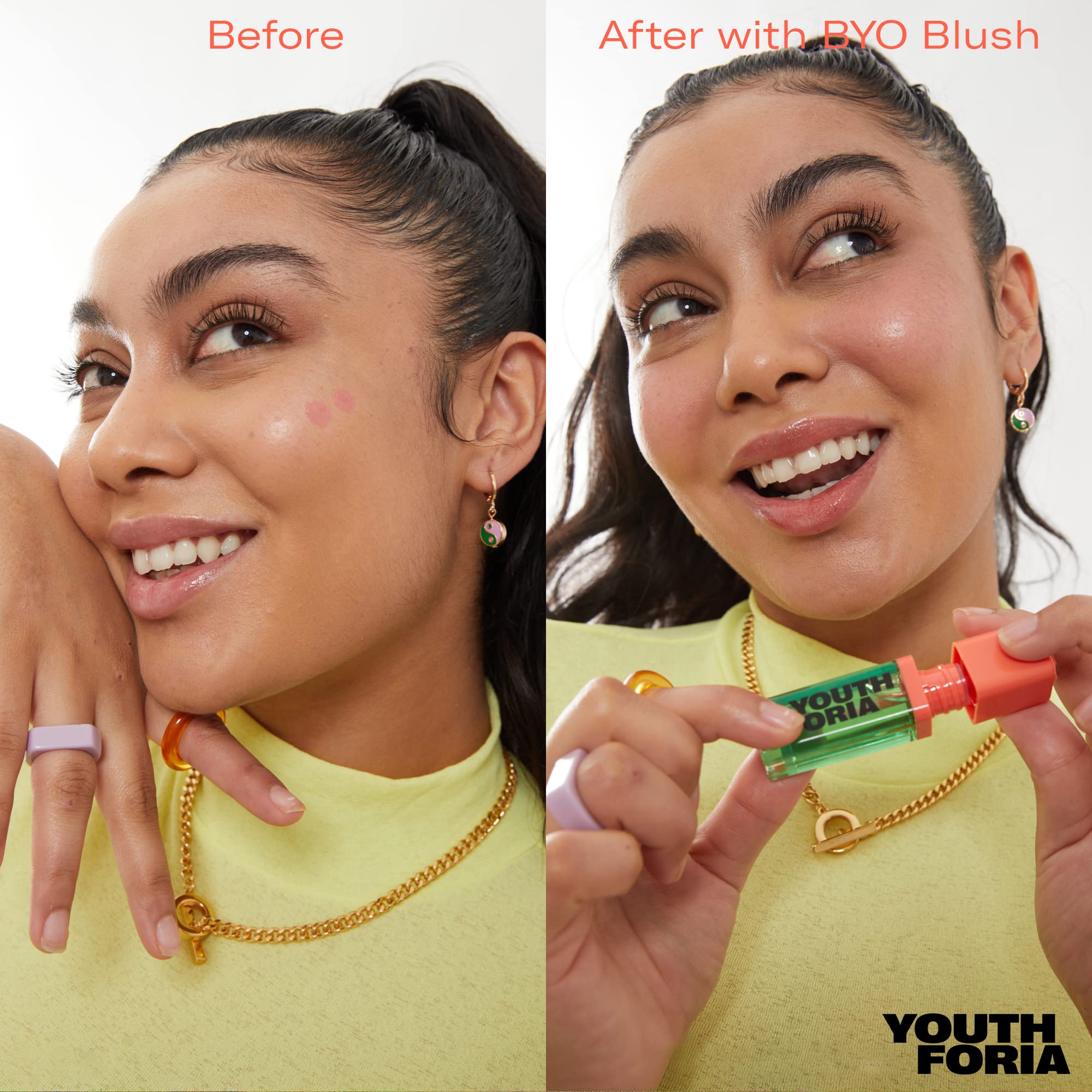 Youthforia BYO Blush packaging closeup highlighting sleek design