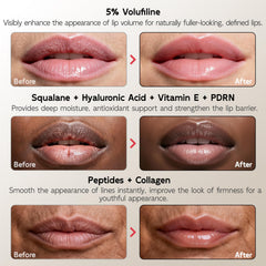 Swatch of YouthVibe lip primer with smooth lip texture and glossy finish