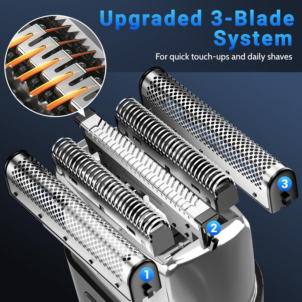YOXSPD mini electric razor with LED display clearly shows battery and mode status.