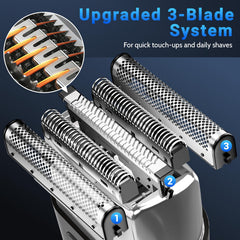 YOXSPD mini electric razor with LED display clearly shows battery and mode status.
