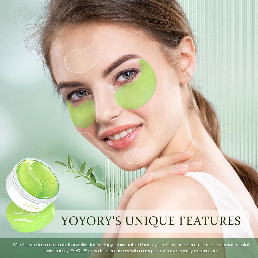 YOYORY 60 pcs green eye patches pack supports regular eye care
