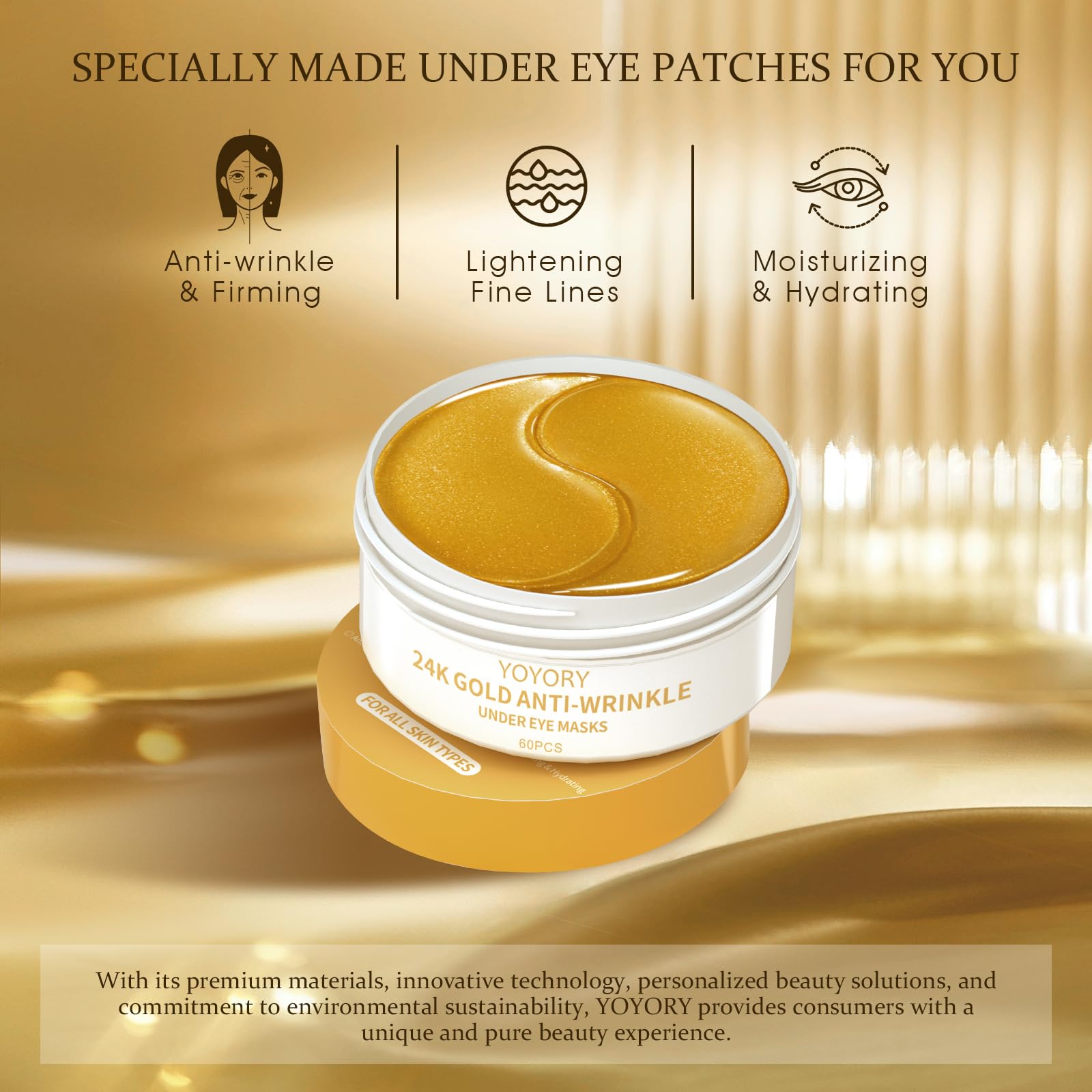 YOYORY blue under-eye patches—targets dark circles for brighter, more even tone.