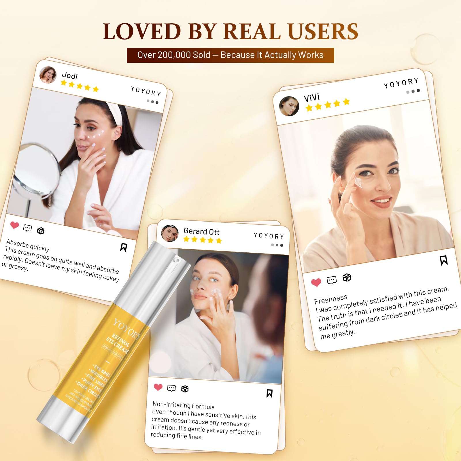 YOYORY gold-toned packaging adds premium feel