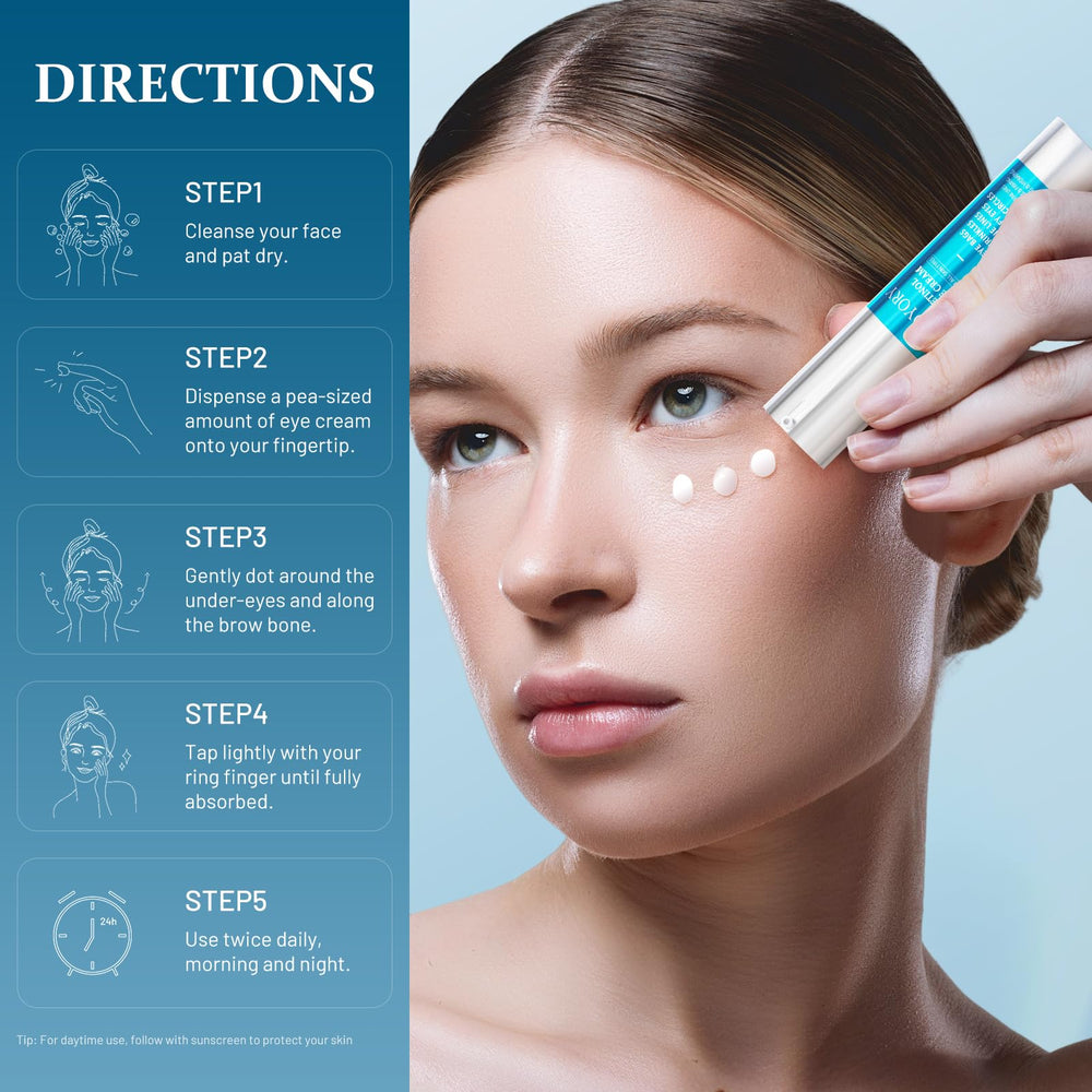YOYORY retinol under eye cream satin finish close up highlighting texture and absorption
