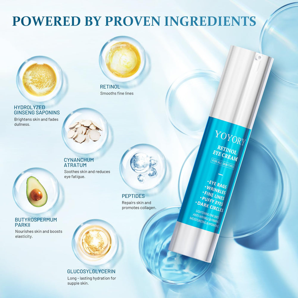 YOYORY retinol under eye cream under eye area after application with smooth satin finish