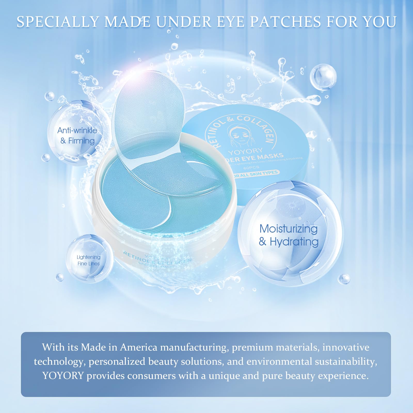 YOYORY travel-size eye patches pack highlighting on-the-go convenience