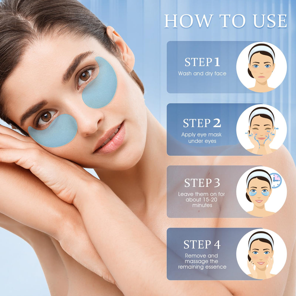 YOYORY patches on eye area demonstrating soothing hydration