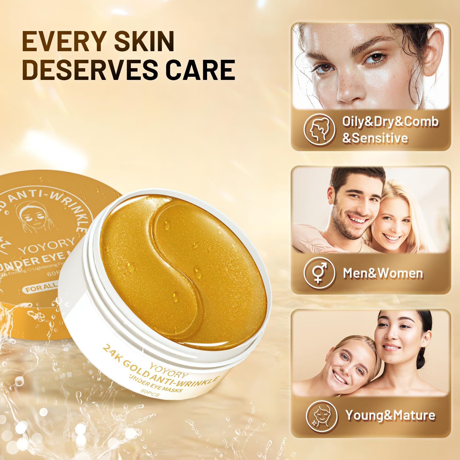 YOYORY vegan formula packaging emphasizes gentle care for all skin types.