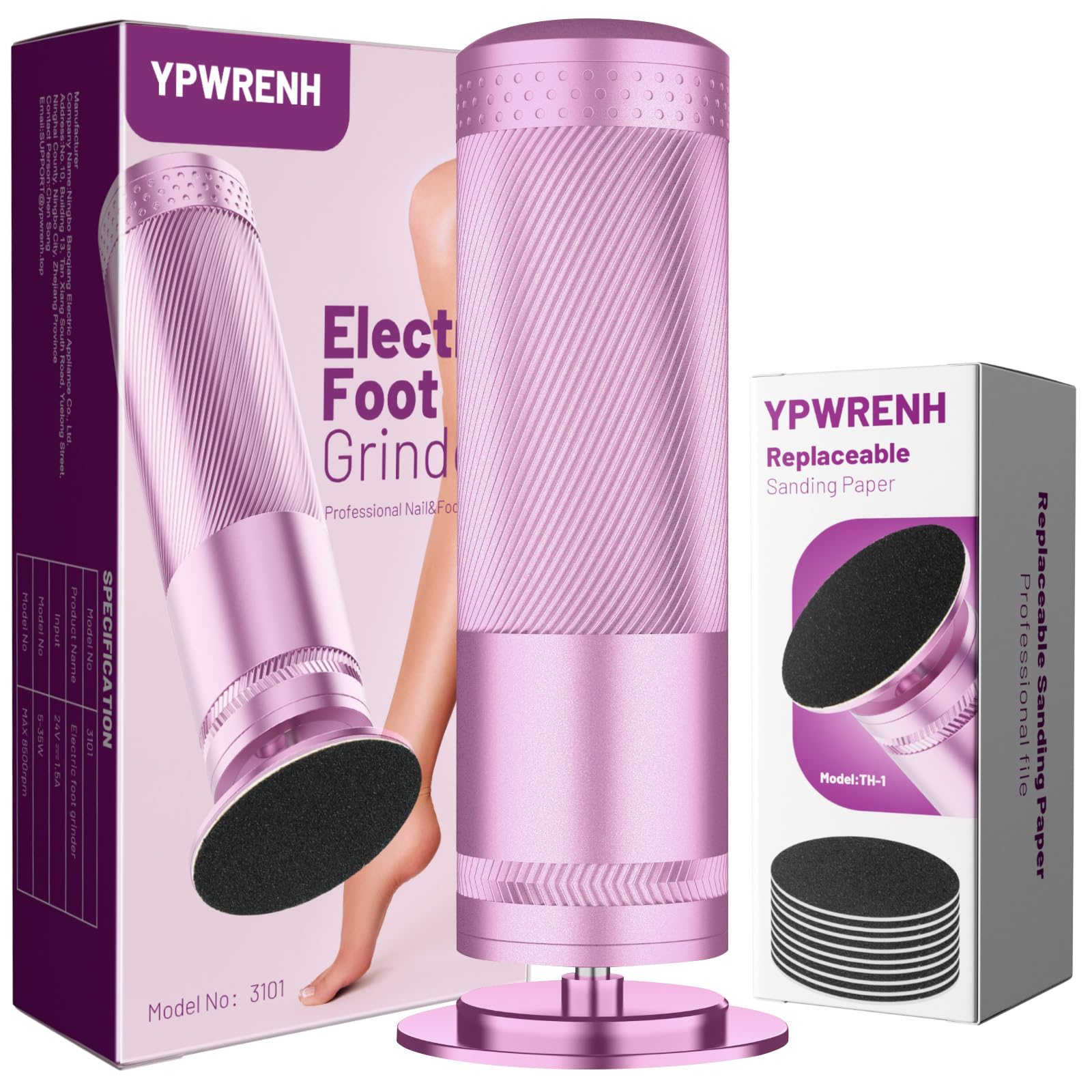 YPWRENH Electric Foot Callus Remover with diamond grinder for smoother at-home pedicures.