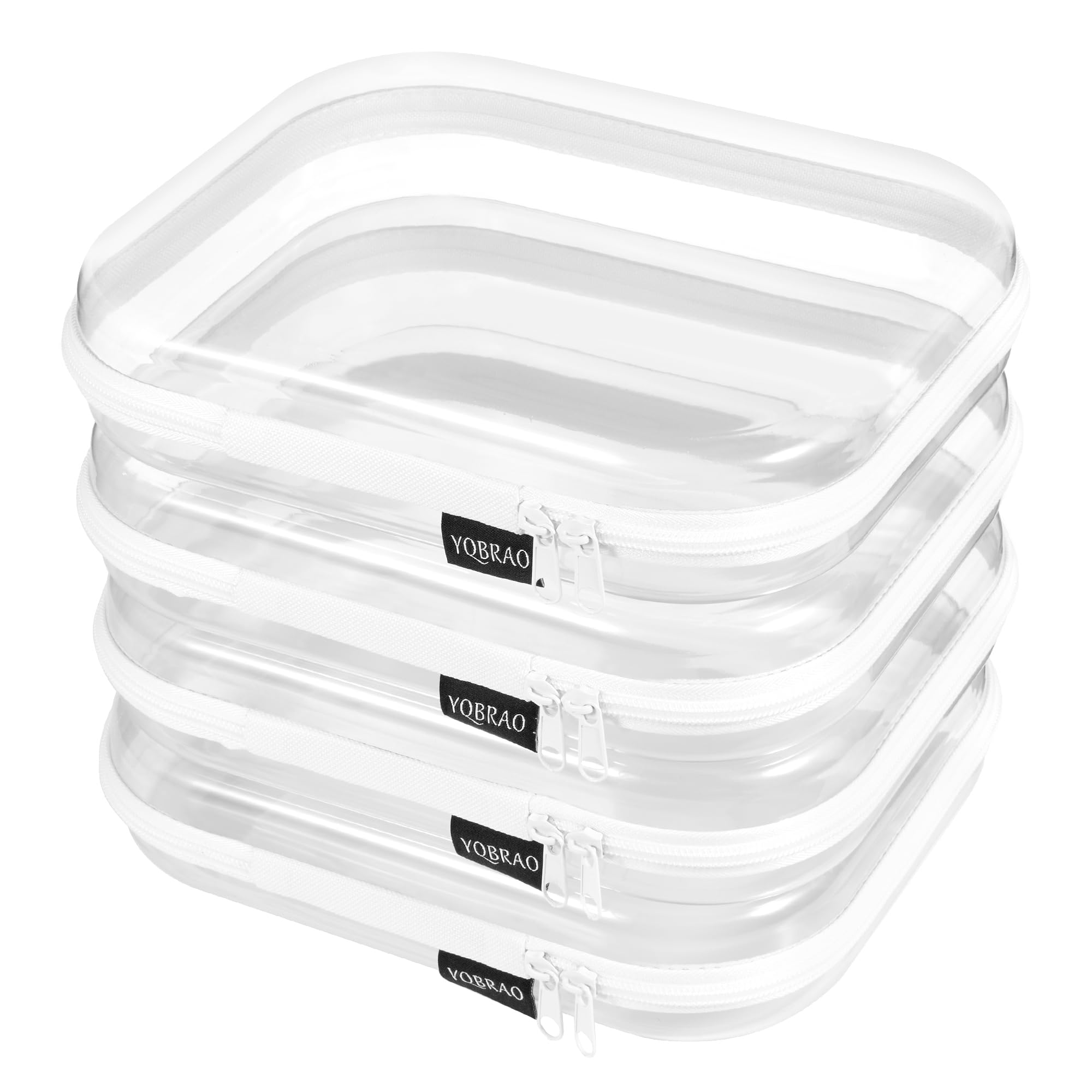 YQBRAO clear hard-shell case closed, ideal for secure travel organization.