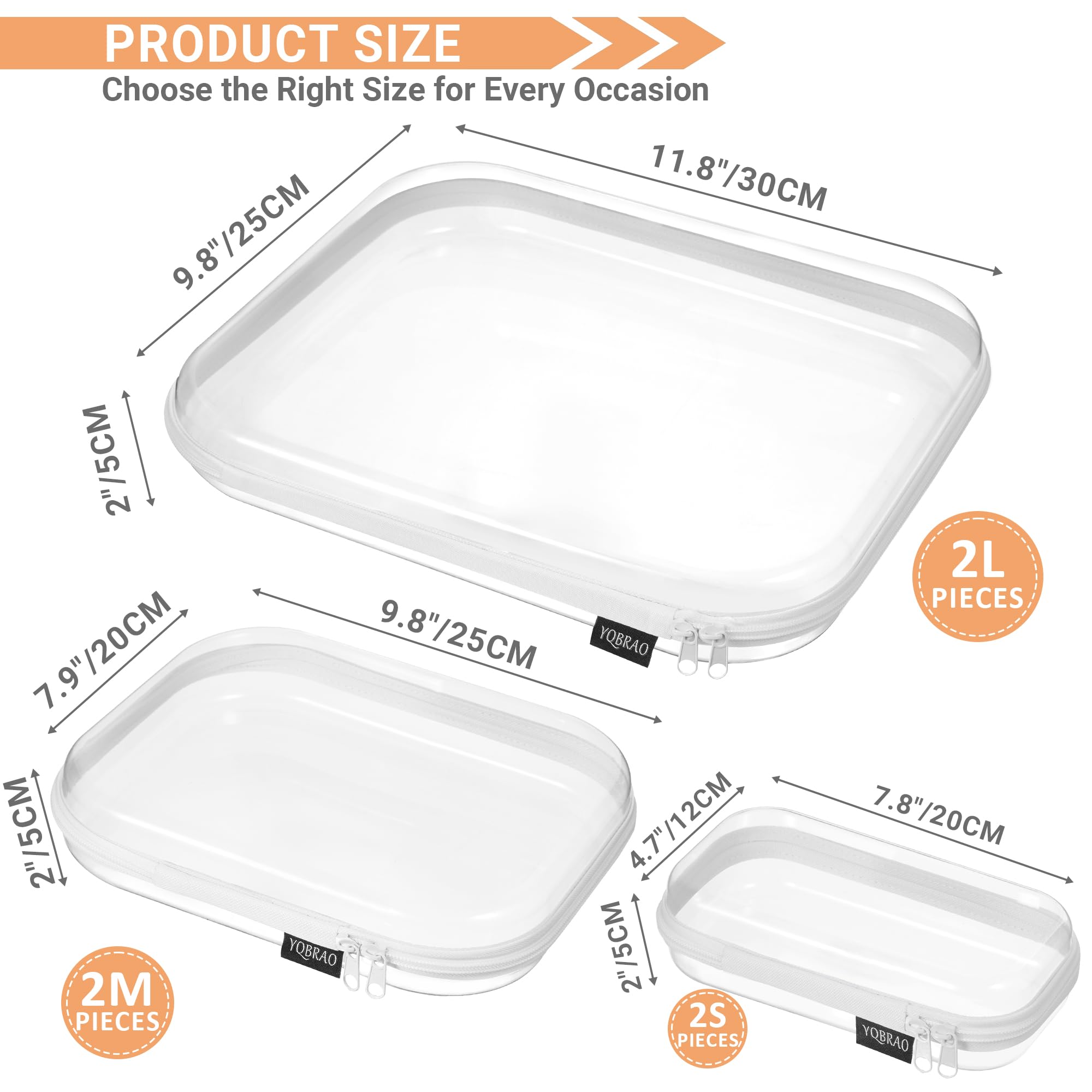 YQBRAO 6-pack medium-front clear shell case ideal for electronics and accessories