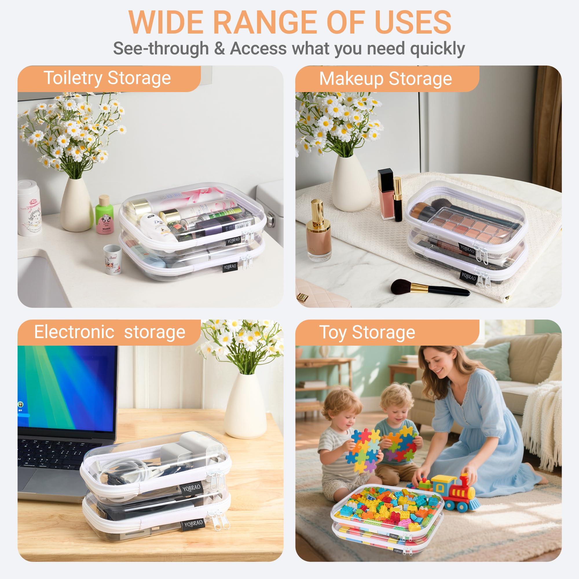 YQBRAO 6-pack medium-open clear case offering fast packing access