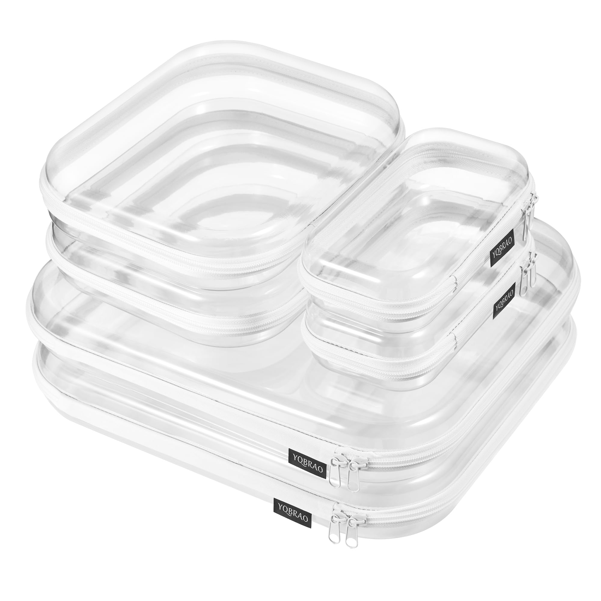 YQBRAO 6-pack small-front clear hard shell case for compact travel organization and protection