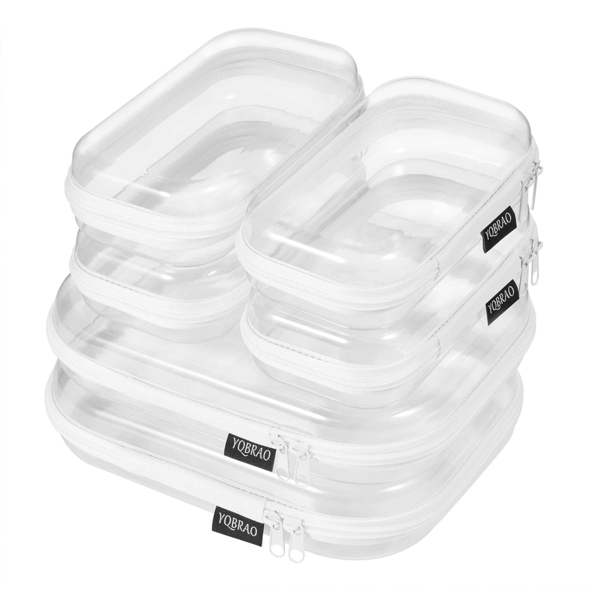 YQBRAO 6-pack clear cases front view for quick, organized packing