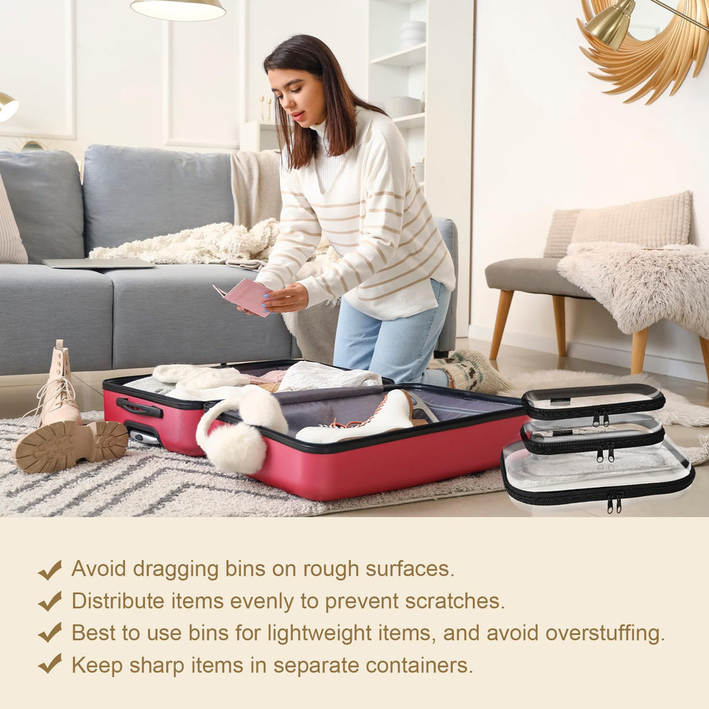 YQBRAO travel setup with cases beside luggage for on-the-go organization.