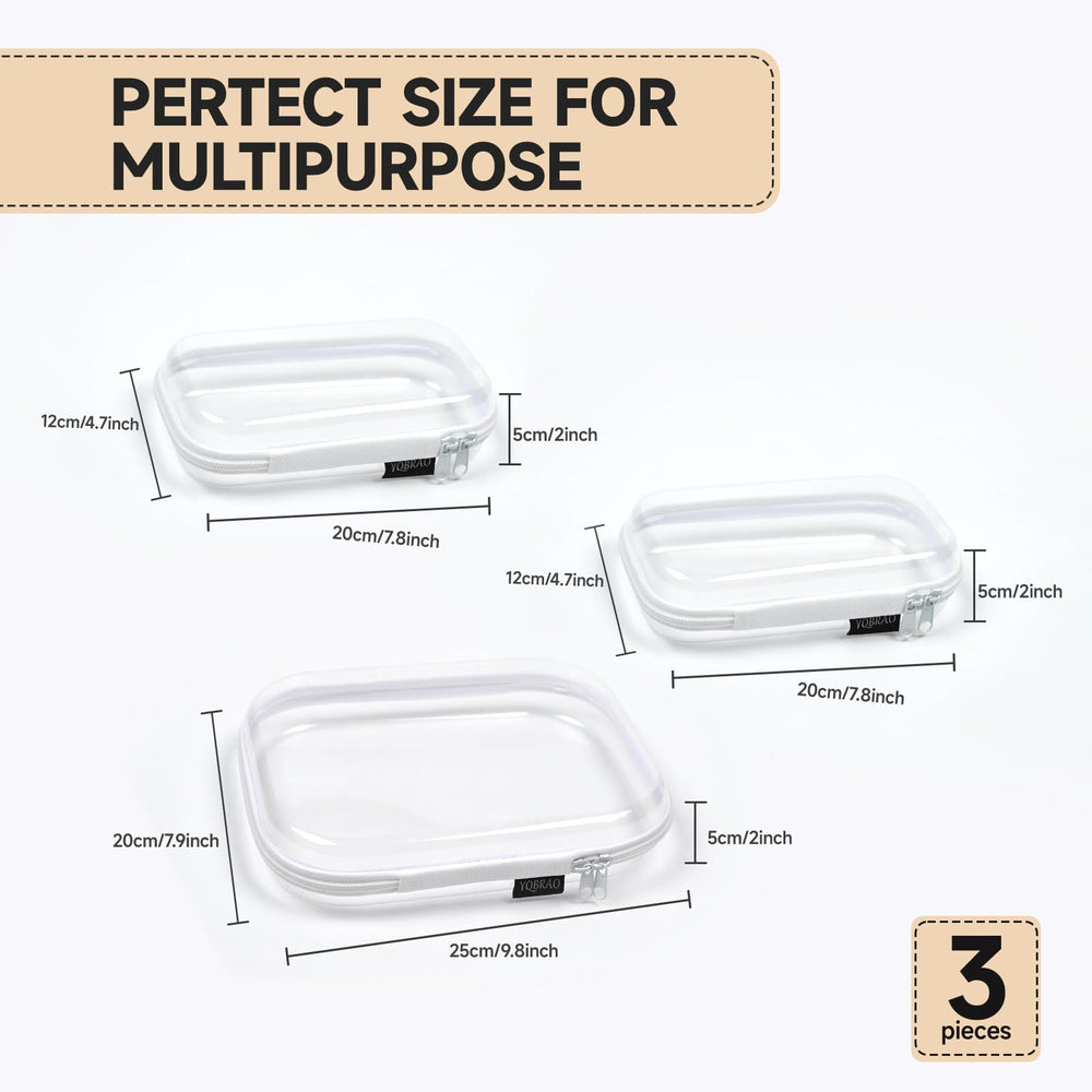 YQBRAO clear hard-shell case side view highlights portable travel storage