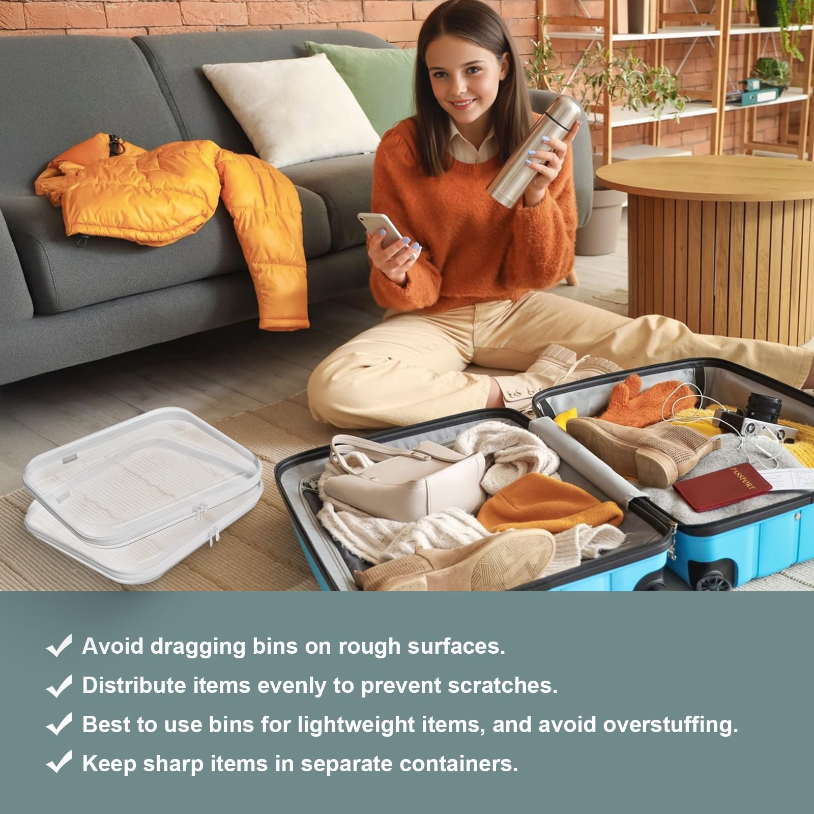 YQBRAO clear case protects contents from dust and minor spills