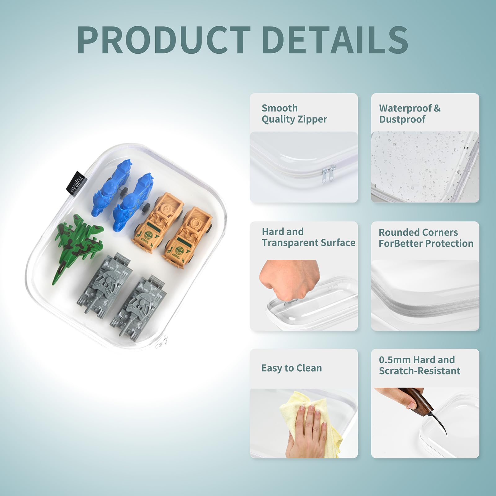 YQBRAO travel-friendly zipper case compact and protective during trips