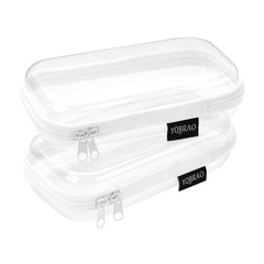 YQBRAO set of 2 hard-sided clear zipper cases front view for organized travel gear
